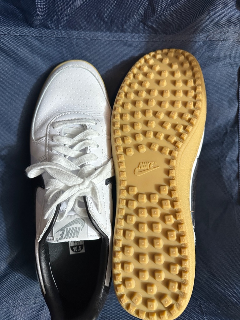 Nike Men's White & Black Low-Top Sneakers with Gum Sole - Picture 3 of 5